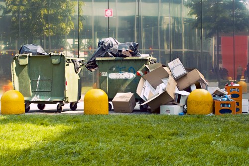 Office workers ensuring environmentally friendly clearance practices